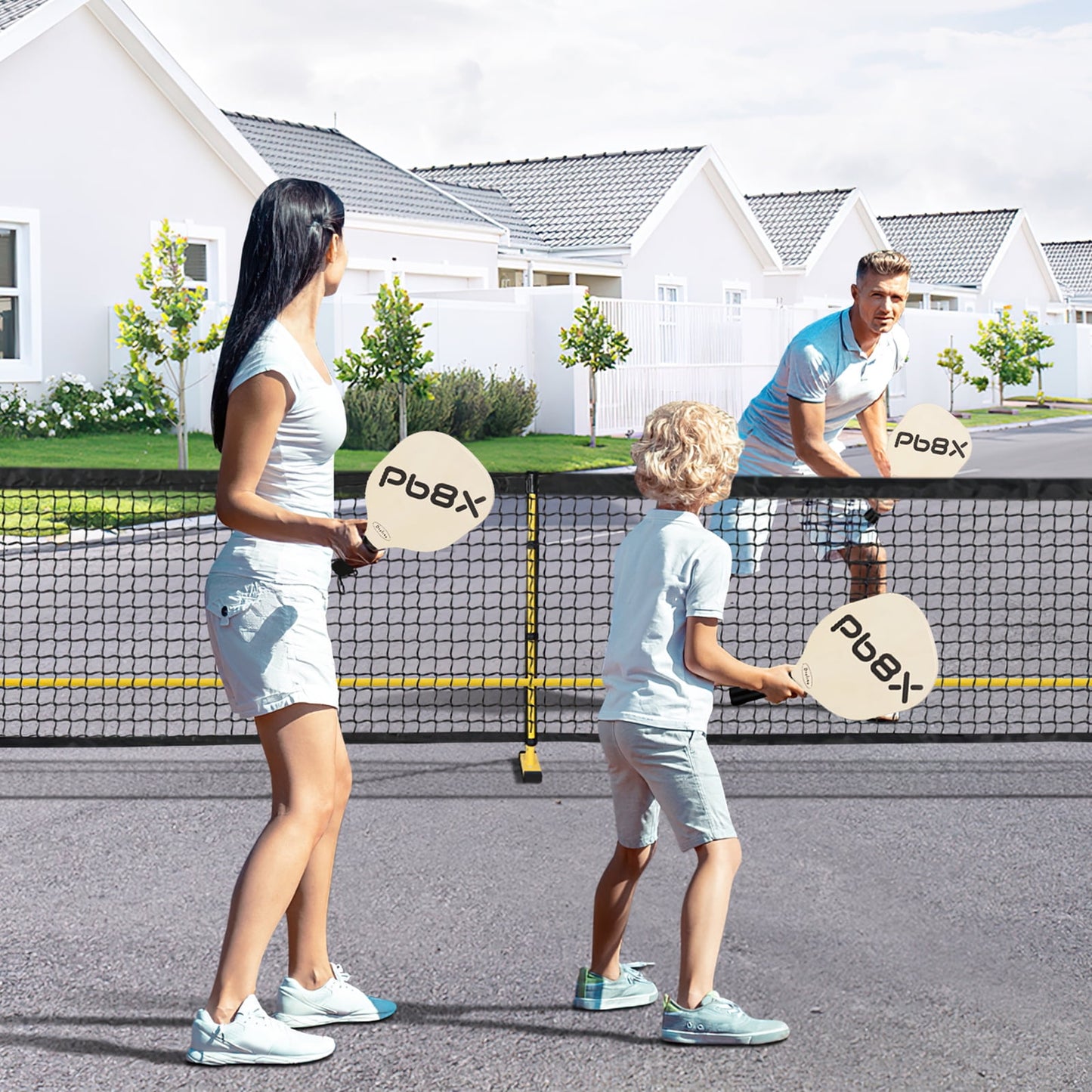 GIKPAL Portable Pickleball Net with Carrying Bag, 22 FT Pickle Ball Net System for Driveway Backyard