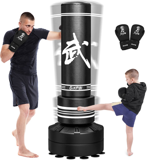 GIKPAL Freestanding Punching Bag 67'' -182lbs Heavy Boxing Bag Free Stand Kickboxing Bag with Boxing Gloves for Adults Youth Men