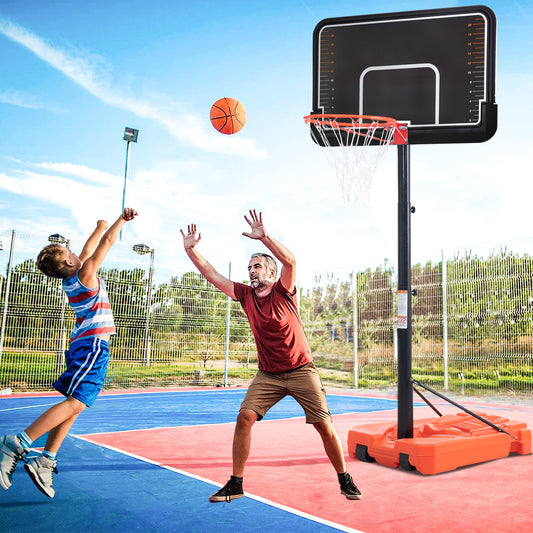 Portable Basketball Hoop & Goal with Vertical Jump Measurement, Outdoor Basketball System with 6.6-10ft Height Adjustment for Youth, Adults