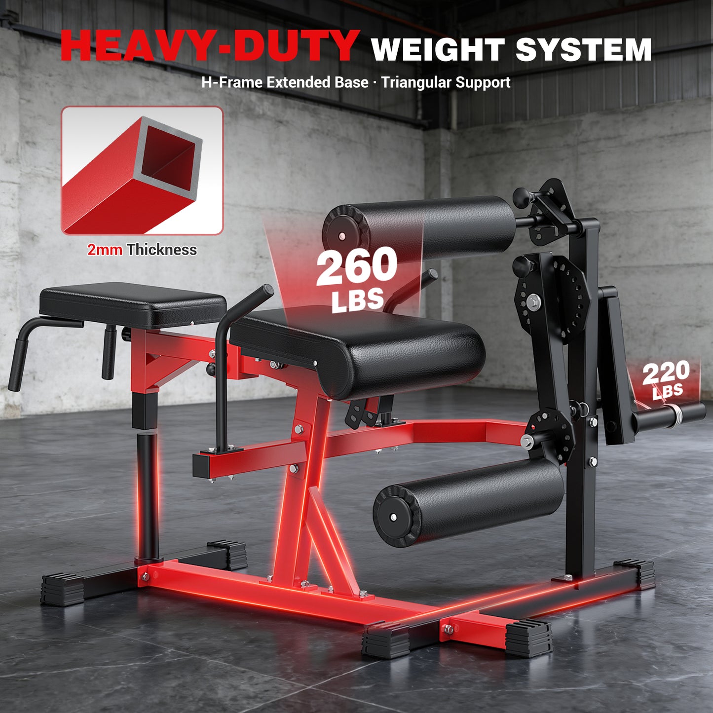 GIKPAL Leg Extension and Curl Machine with 160lbs 2 inch Rubbe Weight Plates, Leg Curl Machine Leg Extension Machine for Home Gym