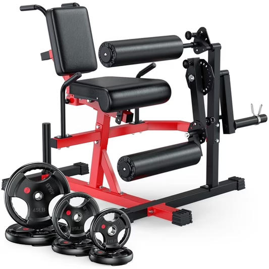 GIKPAL Leg Extension and Curl Machine with 160lbs 2 inch Rubbe Weight Plates, Leg Curl Machine Leg Extension Machine for Home Gym