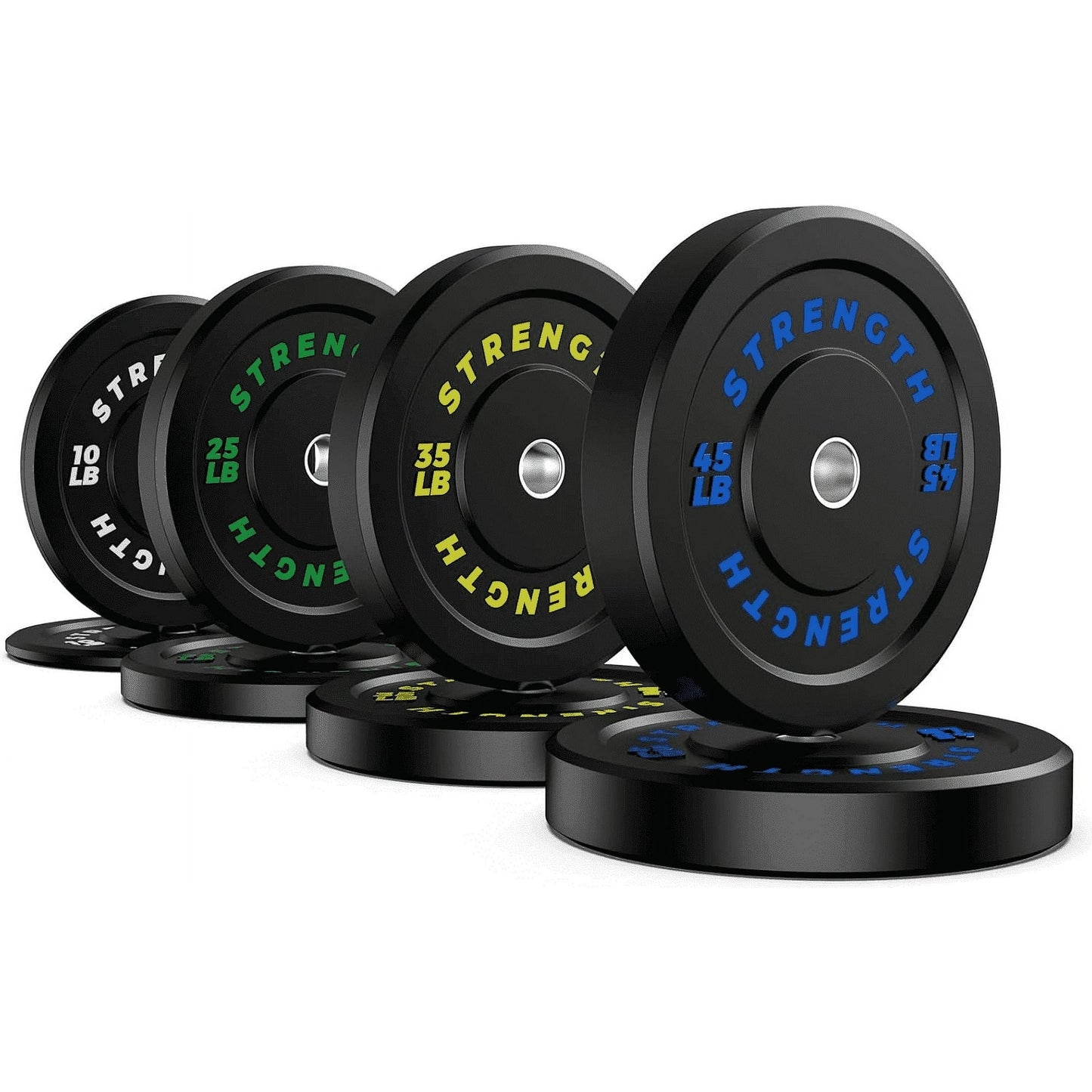 GIKPAL 230lb Bumper Plates, 2-Inch Olympic Weight Plates with Steel Hub, Eco-Friendly Rubber - Impact-Resistant & Floor Protection - Ideal for High-Intensity Workouts