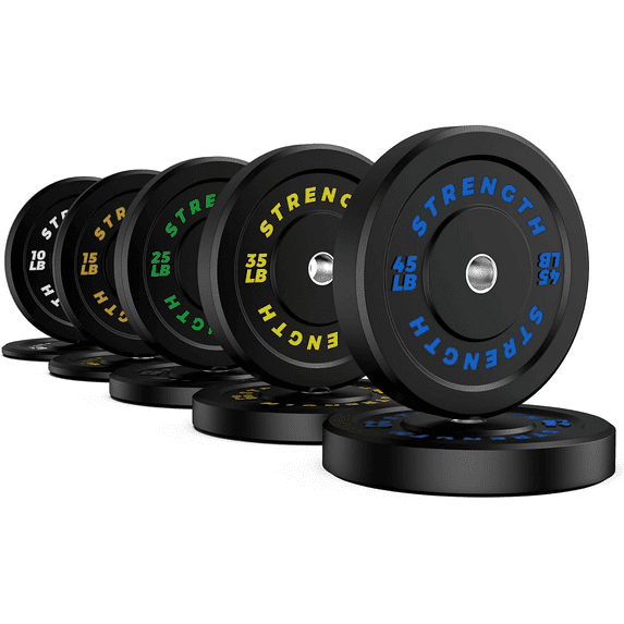 GIKPAL 260lb Bumper Plates, 2-Inch Olympic Weight Plates with Steel Hub, Eco-Friendly Rubber - Impact-Resistant & Floor Protection - Ideal for High-Intensity Workouts