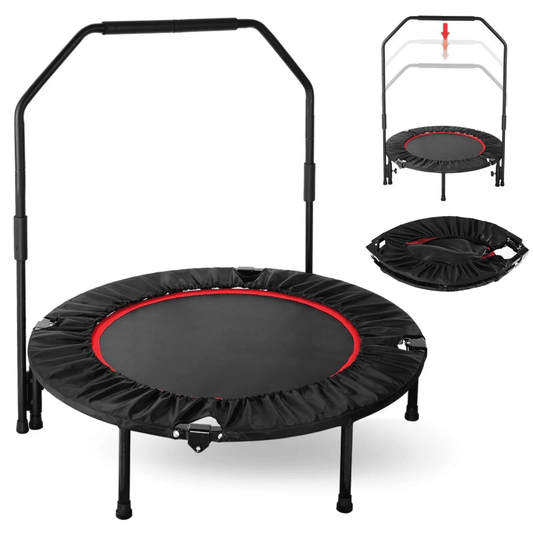 GIKPAL 40" Foldable Mini Trampoline , Fitness Trampoline Indoor Exercise Trampoline for Kids Adults Home Gym,Max Load 450lbs