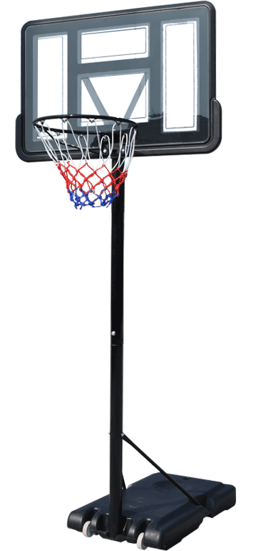 GIKPAL Basketball Hoop System with 44" PET Backboard, 6 Gear Height from 4ft5in-10ft, Basketball Hoop with Wheels Indoor Outdoor for Adults & Kids