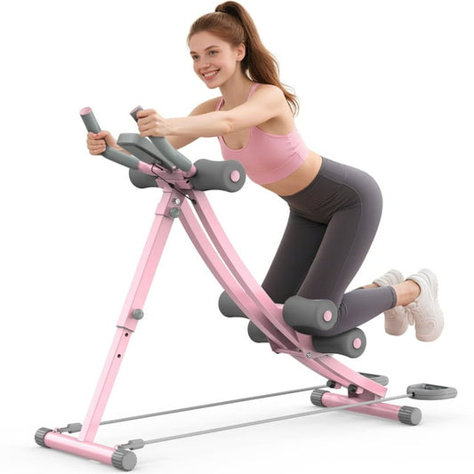 GIKPAL Foldable Ab Machine, Ab Workout Equipment for Home Gym,Core & Abdominal Trainer Fitness Equipment Max 440lbs with LCD Display