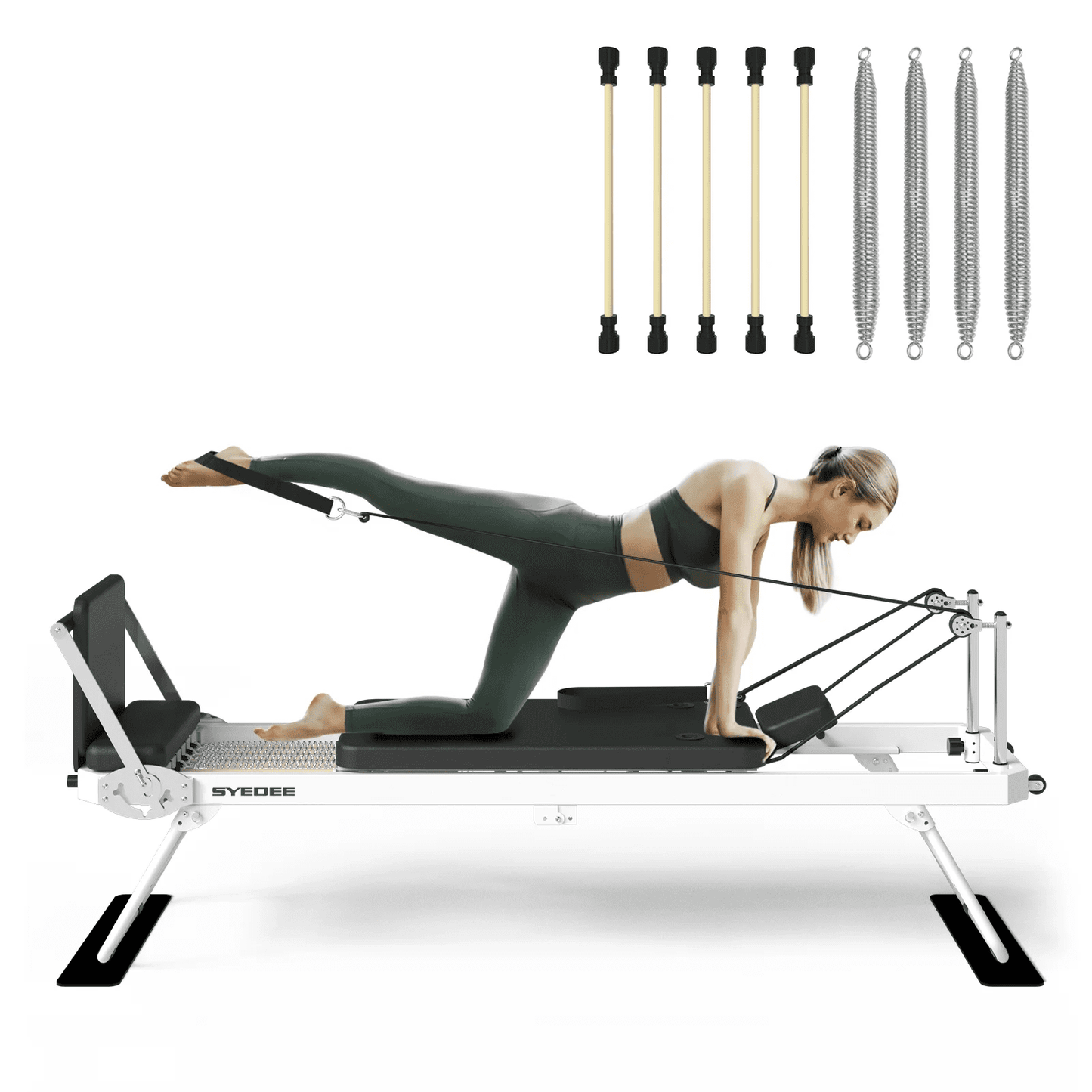 GIKPAL Foldable Pilates Equipment for Home Workouts,Balanced Body Pilates Reformer Machine for Home and Gym