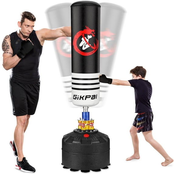 GIKPAL Freestanding Punching Bag, 70"- 182lbs Heavy Boxing Bag with Stand for Adult Teens Kids Kickboxing Bag with 12 Suction Cup Base for Home Office Gym