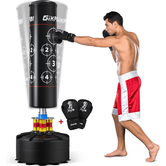 GIKPAL Indoor Freestanding Punching Bag for Adult Teens,70" -180lbs Heavy Duty Fitness Training Bag with Suction Cup Base for MMA Muay Thai Fitness