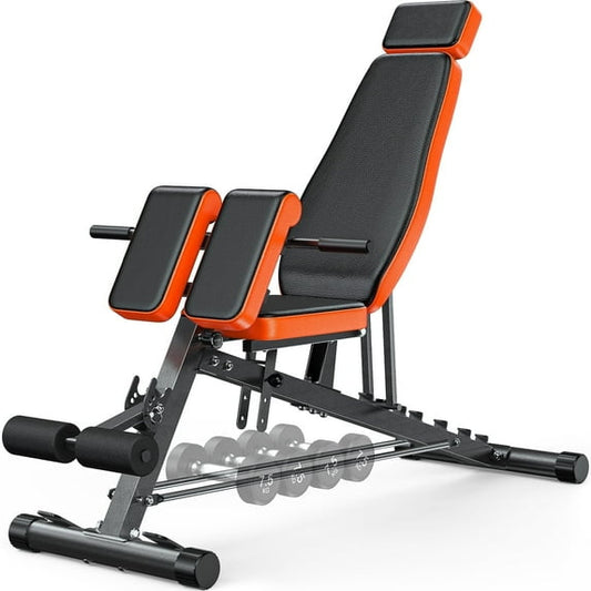 GIKPAL Multi-Functional FID Weight Bench for Full All-in-One Body Workout – Hyper Back Extension, Roman Chair, Adjustable Ab Sit up Bench, Incline Decline Bench, Flat Bench,Support up to 1000lbs