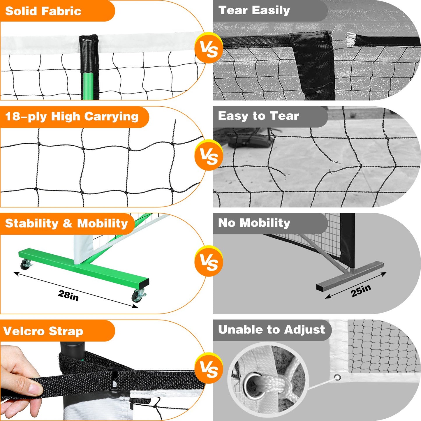 FOSTOY Pickleball Net Set on Wheels for Driveway Portable Regulation Size Pickleball Net System with 4 Paddles,8 Pickle Balls,Court Line Marker,Bag,Weather Resistant Metal Frame Outdoors