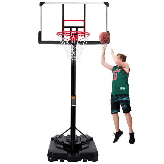 Portable Basketball Hoop & Goal with Vertical Jump Measurement, Outdoor Basketball System with 6.6-10ft Height Adjustment for Youth, Adults