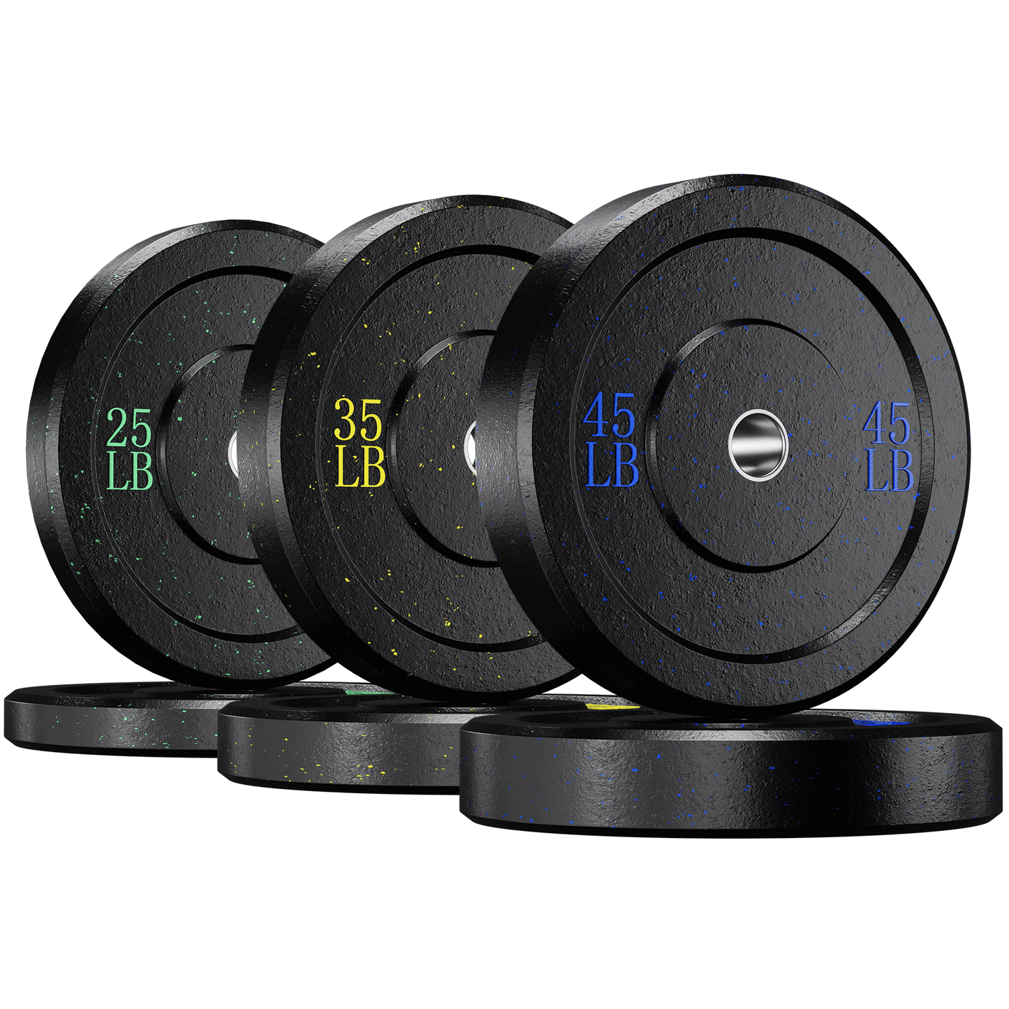 GIKPAL 210lb 2-inch Olympic Weight Plates, Durable Recycled Rubber - Low Noise & Floor Protection - Quick Identification, 10lb to 55lb Weights - Ideal for Weightlifting & CrossFit