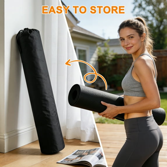 GIKPAL 7*5FT Large Exercise Mat, High-Density Non-Slip Workout Mat for Home Gym, Yoga, Pilates & Floor Fitness, Black