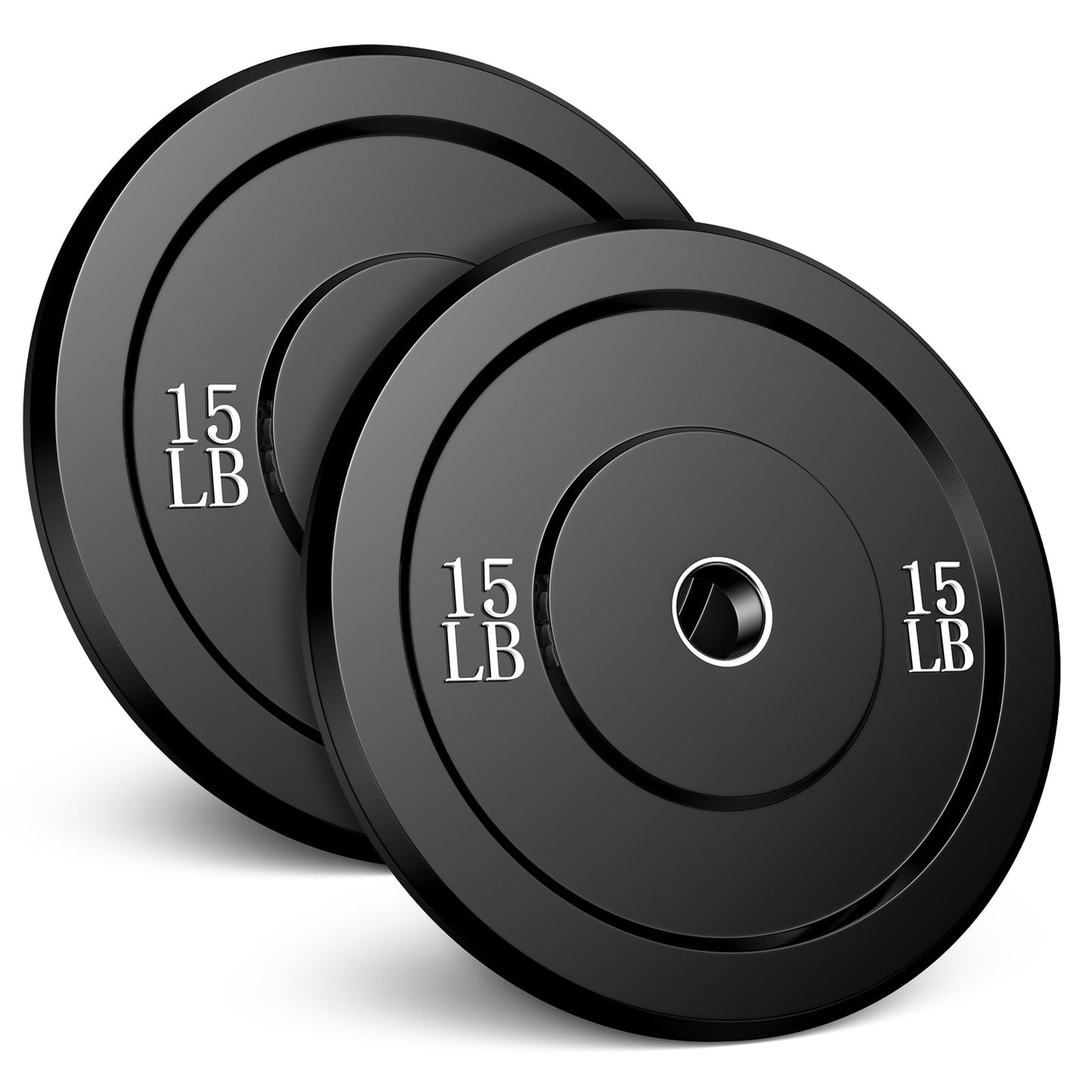 GIKPAL 30lbs Weight Plates 2 Inch Rubber Coated Olympic Weight Plate for Strength Training & Weightlifting in Home Gym, Solid Cast Iron Bumper Plates for Barbell