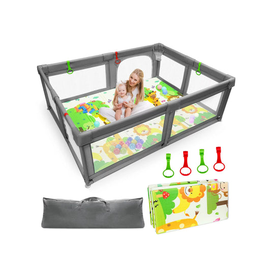 Renfox 79x59Inch Extra Large Kid Baby Playpen Baby Playard