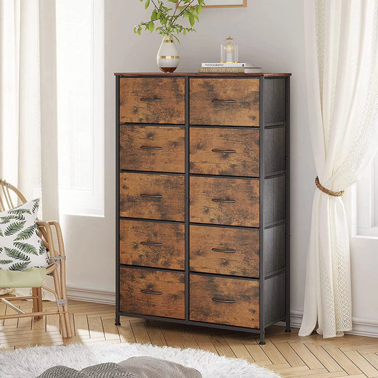 Renfox Tall Dresser for Bedroom with 10 Drawers