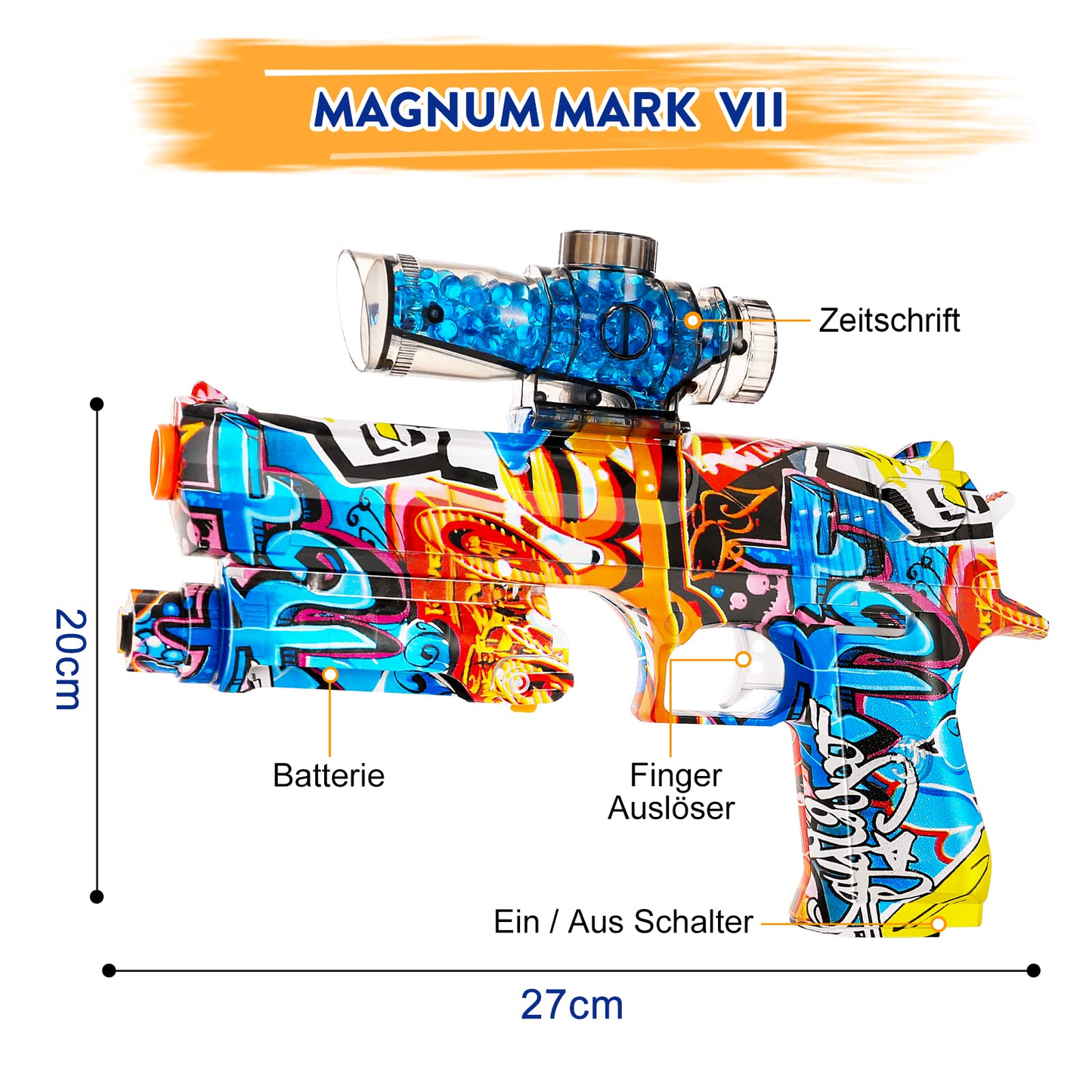 Renfox Gel Ball Blaster Electric Splatter Ball Gun